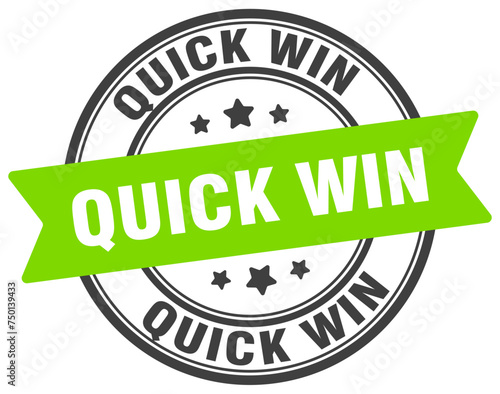 quick win stamp. quick win label on transparent background. round sign