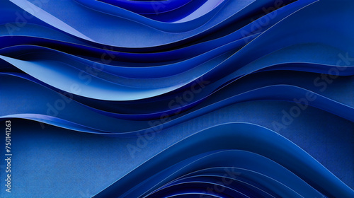 Fluid Dynamics: A Visually Captivating Pattern of Waves and Curves in a Sea of Blue