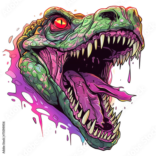 t-shirt design icon logo crocodile mask character scary transparent background, art