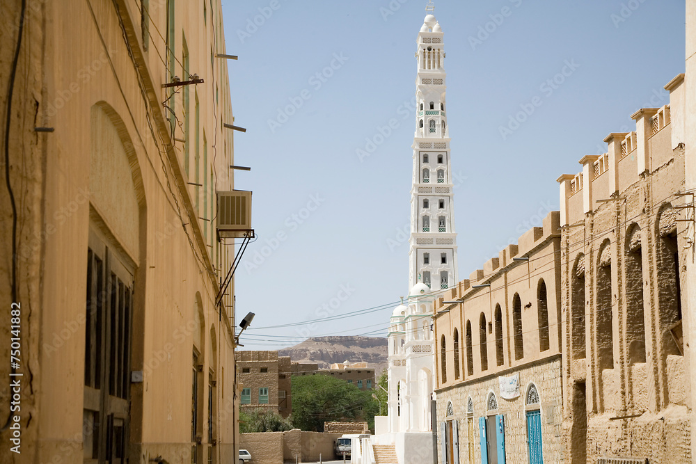Obraz premium Yemen Hadramaut city view on a sunny winter day