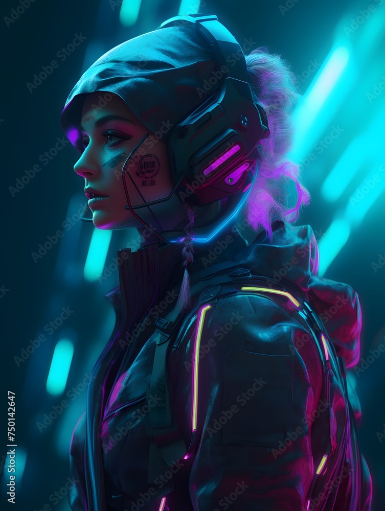 cyberpunk girl in a futuristic cyber suit cyberpunk girl in a futuristic cyber suit
