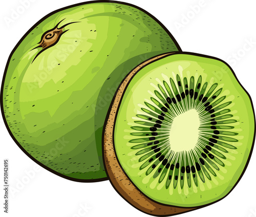 Kiwi slice clipart design illustration