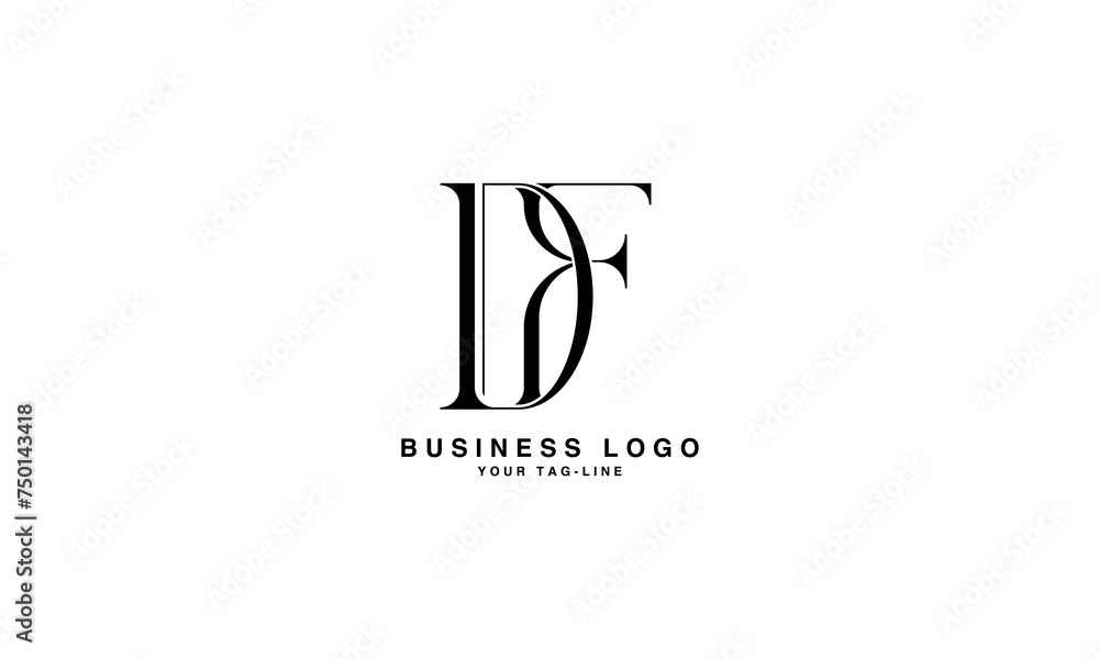 DF, FD, D, F, Abstract Letters Logo monogram DF, FD, D, F, Abstract Letters Logo monogram
