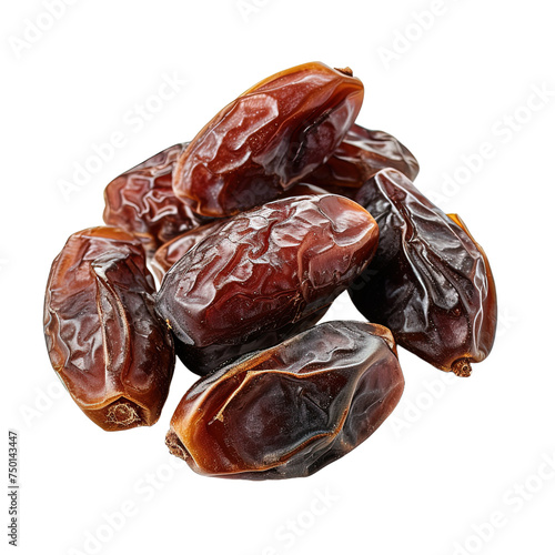 Dry dates isolated on white or transparent background