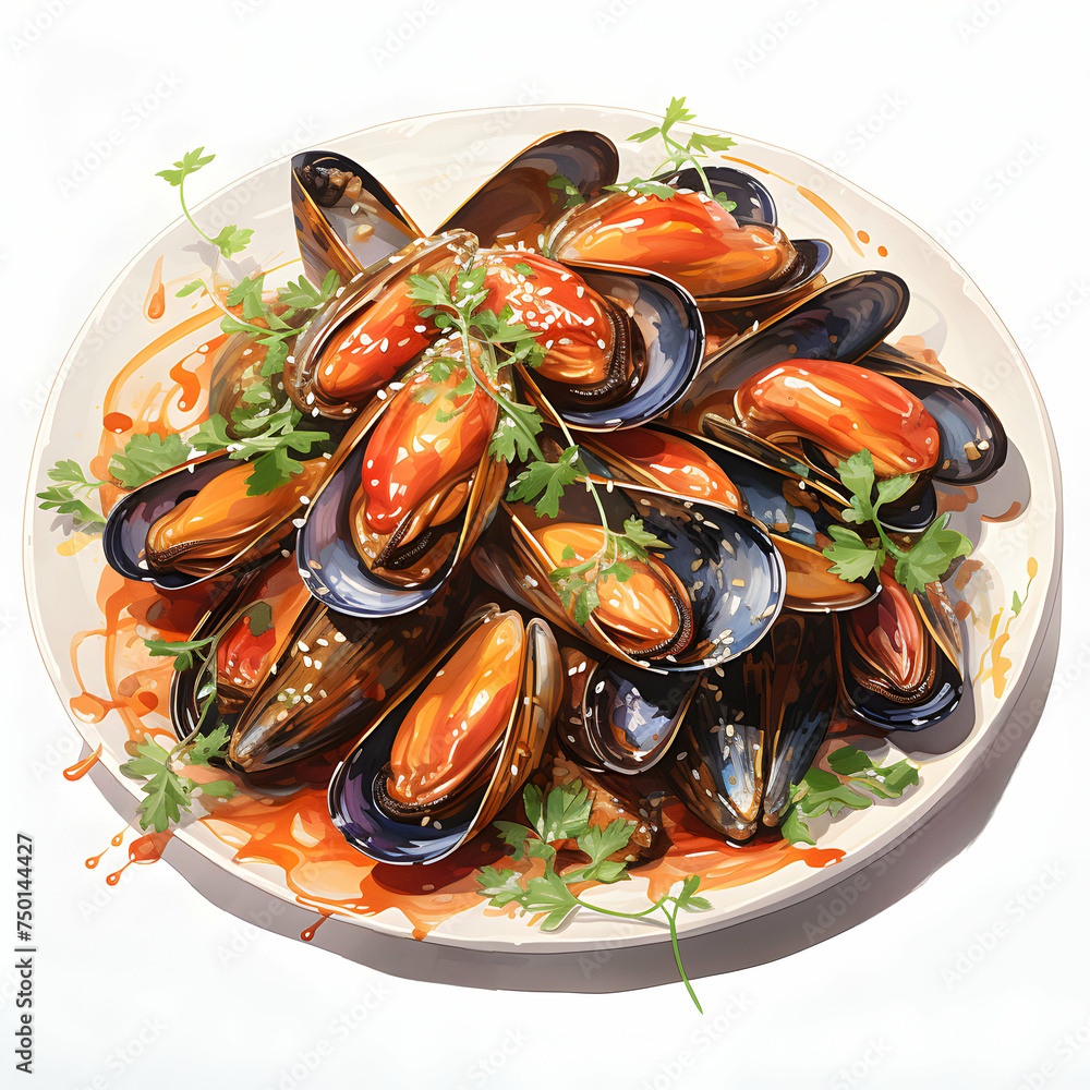 mussels on a plate