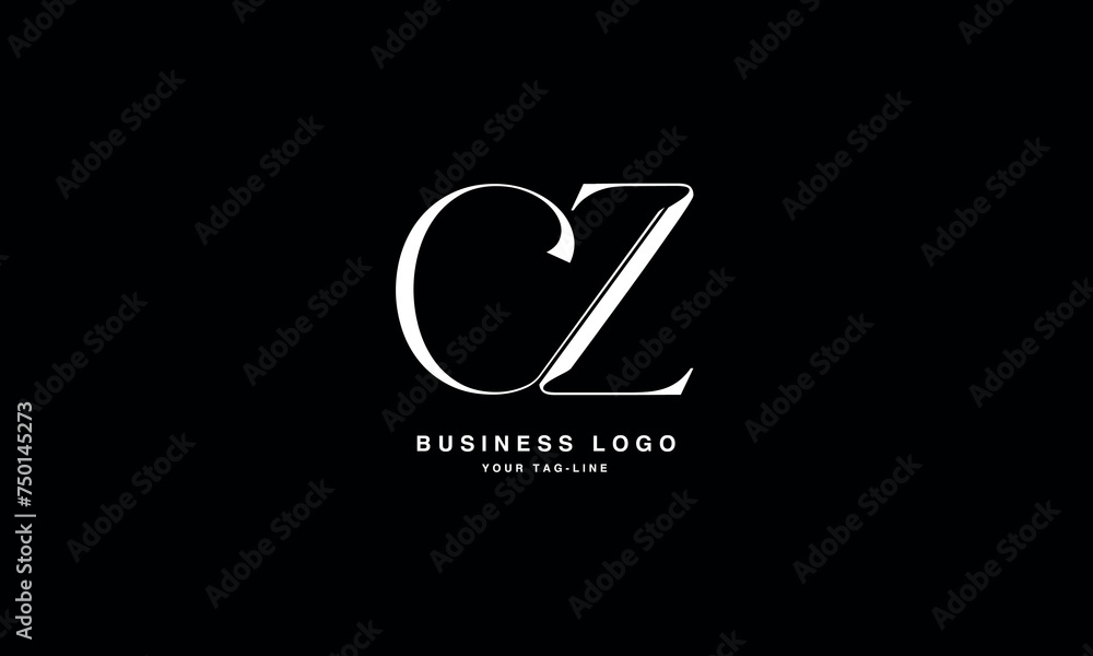 CZ, ZC, C, Z, Abstract Letters Logo Monogram - obrazy, fototapety, plakaty 