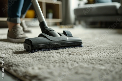 Vacuum cleaner nozzle cleans carpet