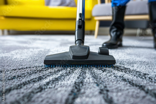 Vacuum cleaner nozzle cleans carpet