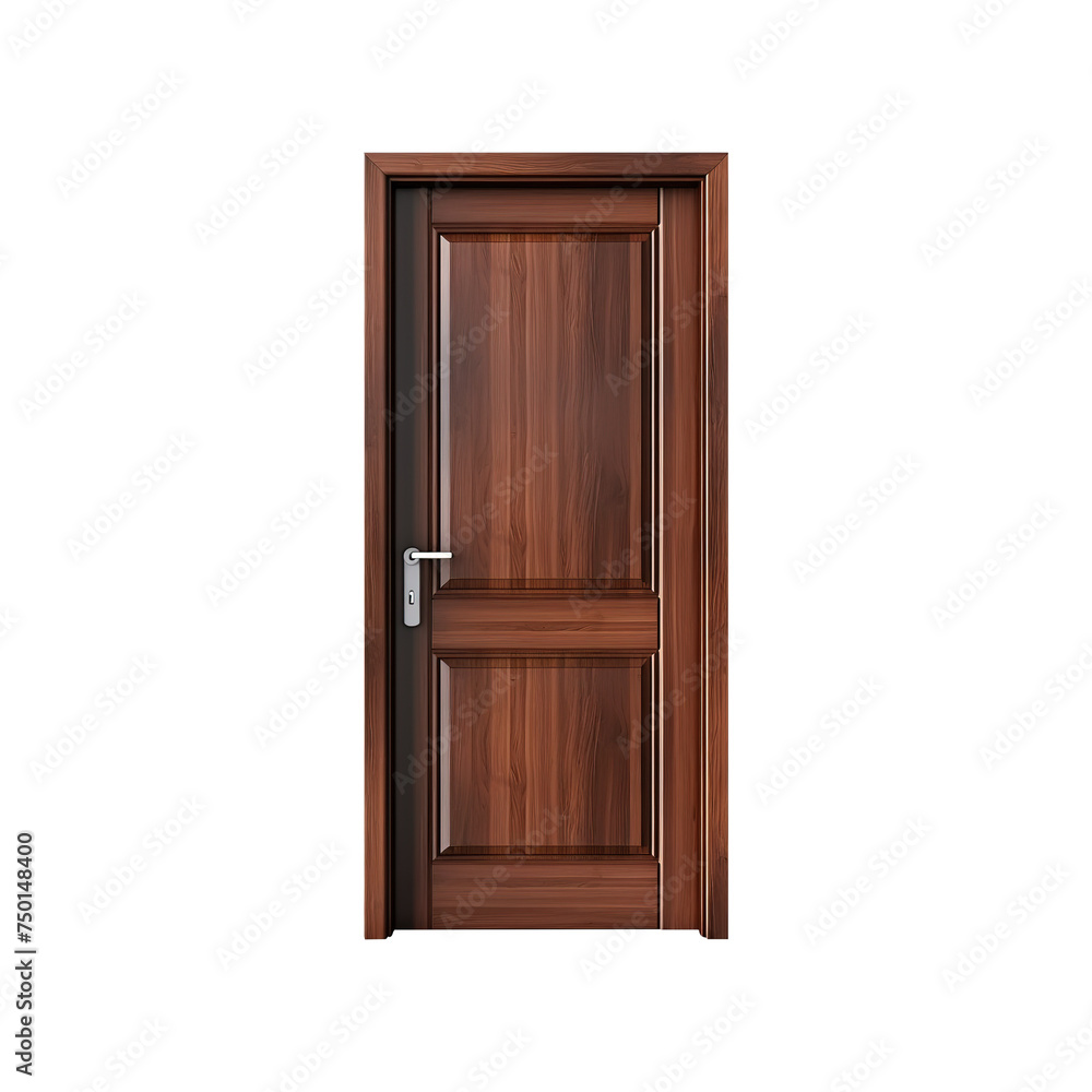 wooden door isolated on Transparent Background PNG Generative AI