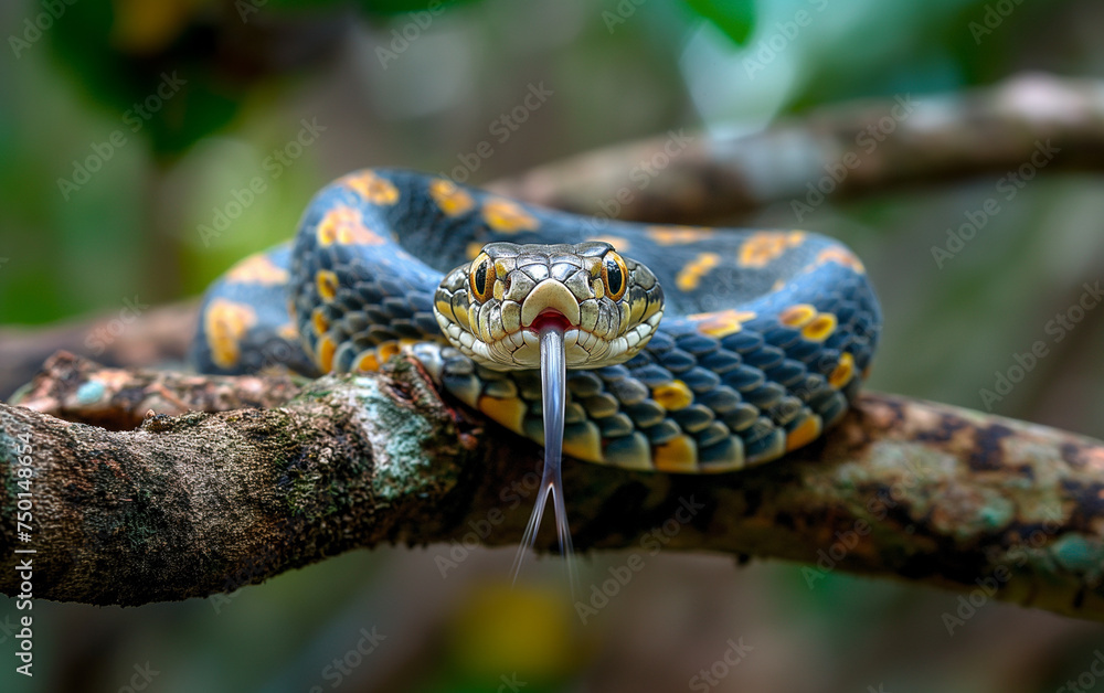 Obraz premium snake on branch. Generative AI