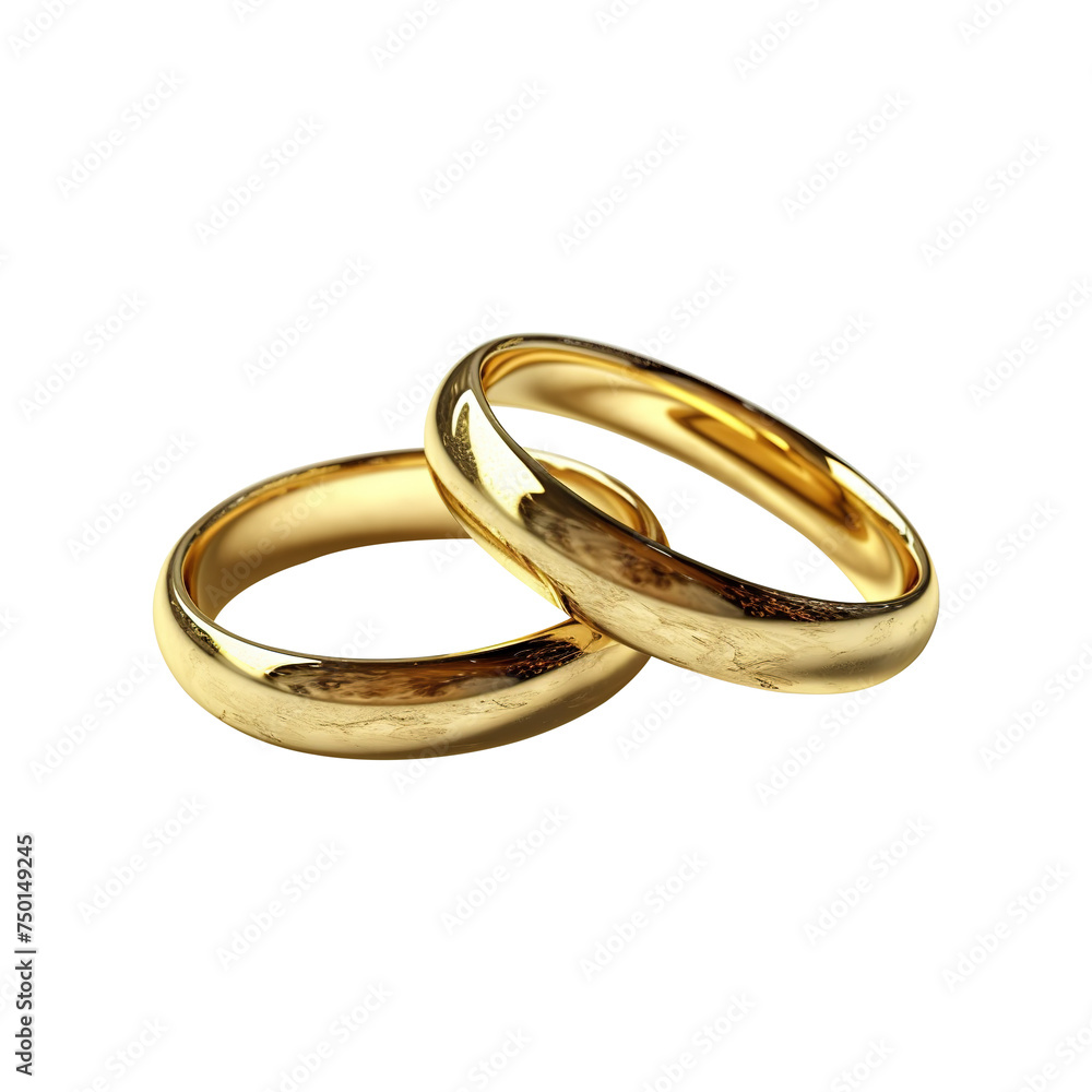 gold wedding ring on Transparent Background PNG Generative AI gold wedding ring on Transparent Background PNG Generative AI