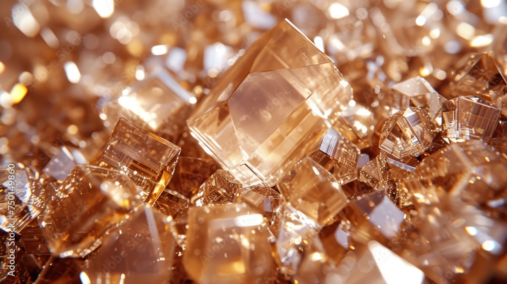 a close up of a bunch of gold colored diamonds on a shiny surface with a focus on the center piece of the image and the diamond in the middle part of the picture. a close up of a bunch of gold colored diamonds on a shiny surface with a focus on the center piece of the image and the diamond in the middle part of the picture.