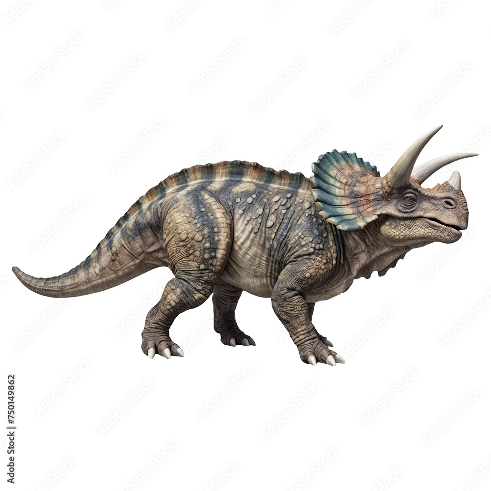 Dinosaur triceratops Isolated on Transparent Background PNG Generative AI