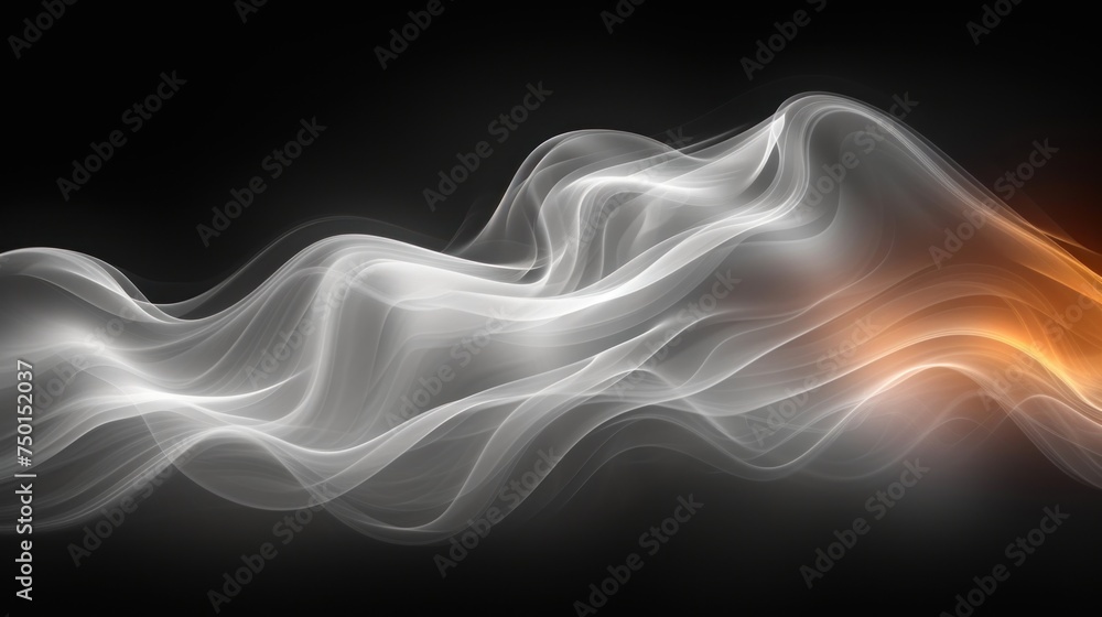 a blurry image of a wave of white and orange smoke on a black background with a black back ground. a blurry image of a wave of white and orange smoke on a black background with a black back ground.