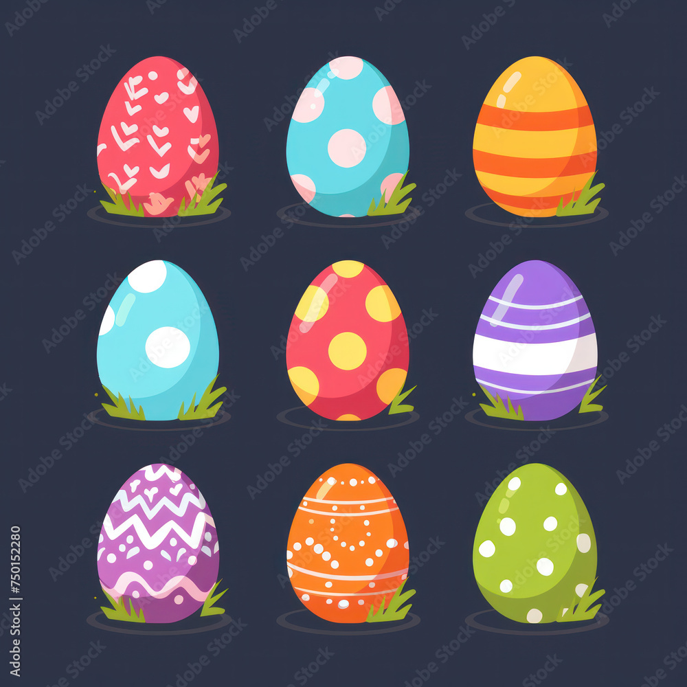 set of easter eggs illustration set of easter eggs illustration