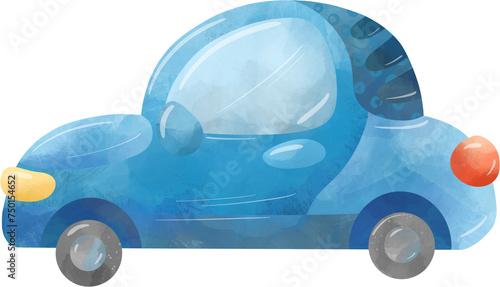 Cartoon car, illustration, isolated on white background