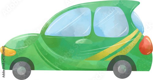 Cartoon car, illustration, isolated on white background