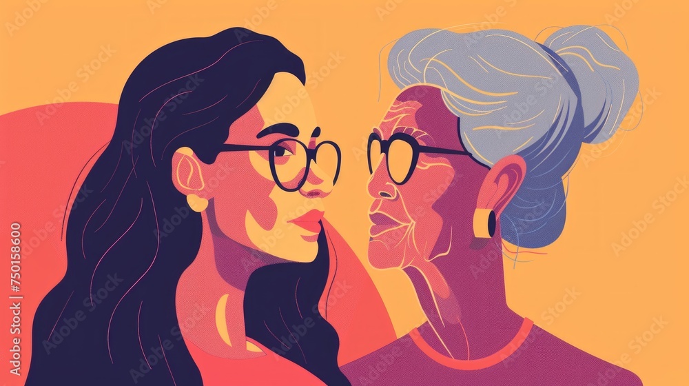 The Faces of Time: A Latin American Grandmother and Granddaughter Generative AI