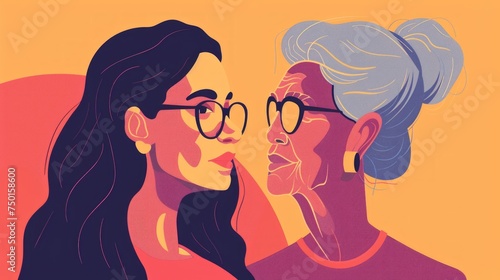 The Faces of Time: A Latin American Grandmother and Granddaughter Generative AI