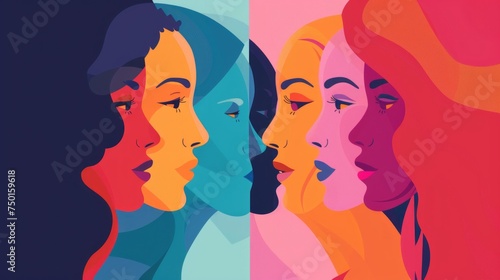 Gender Equality  Social Media Illustration for Advocacy Generative AI