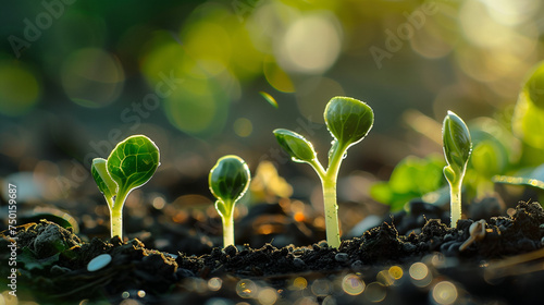 little fresh seeds sprout seedlings some days after seeding 