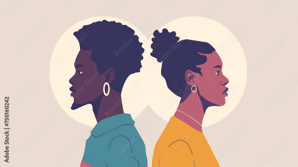 African Couple Navigating Family Relationships and Gender Conflict Generative AI