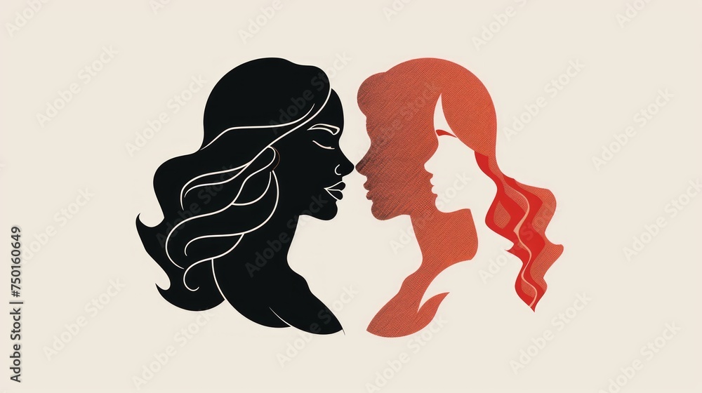 Graphic Illustration for International Women's Day: Differences and Equality Generative AI
