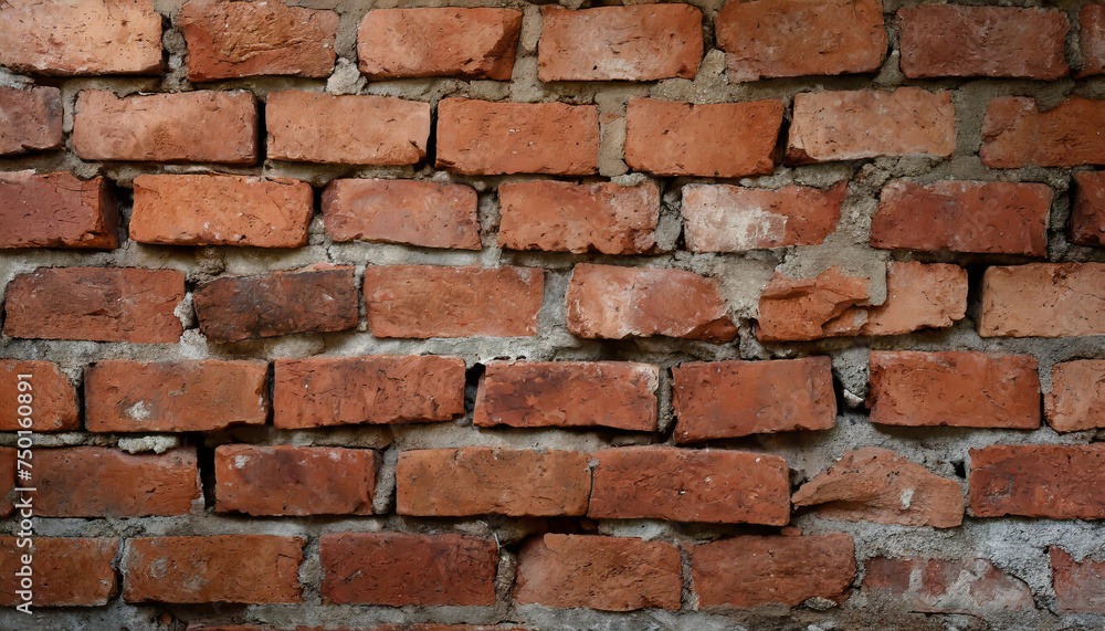 Fragment of old brickwork, close-up. Red brick wall. Potholes and defects in a brick wall. Flat lay, close-up. Cracks and defects of red brick on the wall. building houses, texture Fragment of old brickwork, close-up. Red brick wall. Potholes and defects in a brick wall. Flat lay, close-up. Cracks and defects of red brick on the wall. building houses, texture