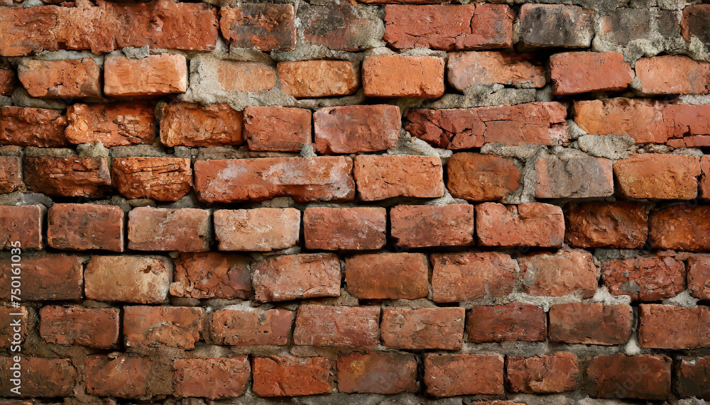 Fragment of old brickwork, close-up. Red brick wall. Potholes and defects in a brick wall. Flat lay, close-up. Cracks and defects of red brick on the wall. building houses, texture Fragment of old brickwork, close-up. Red brick wall. Potholes and defects in a brick wall. Flat lay, close-up. Cracks and defects of red brick on the wall. building houses, texture
