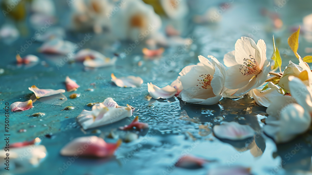 A dreamy perspective capturing the beauty of 4K HDR fresh flowers gracefully placed on a solid color surface, their petals and colors creating a soft and enchanting scene that radiates natural charm. A dreamy perspective capturing the beauty of 4K HDR fresh flowers gracefully placed on a solid color surface, their petals and colors creating a soft and enchanting scene that radiates natural charm.