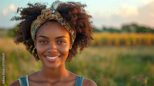 Brazilian young woman on the background of a corn field