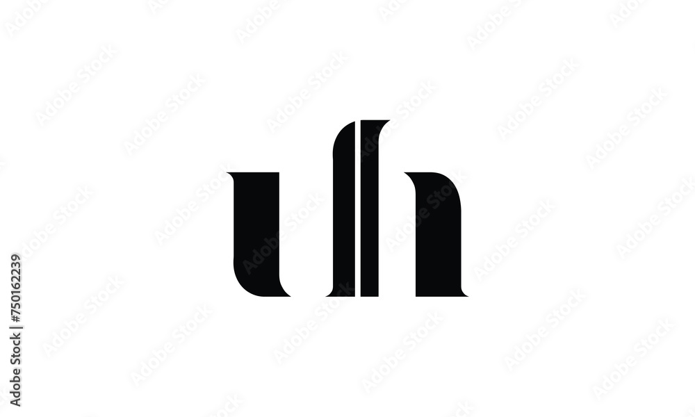 UH, HU, U, H, Abstract Letters Logo Monogram UH, HU, U, H, Abstract Letters Logo Monogram
