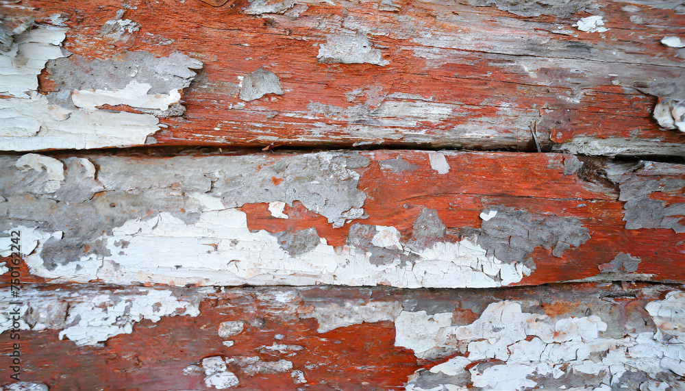 Light blue red and green weathered wooden background with cracked paint. Light blue red and green weathered wooden background with cracked paint.