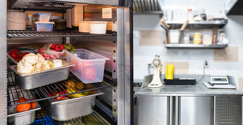 Refrigerator with food in r...