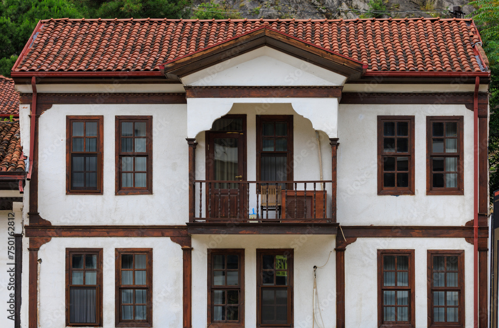 Obraz premium View of buildings and houses in public places in Turkey, sunny summer day