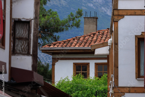 Photography View of buildings and houses in public places in Turkey, sunny summer day
