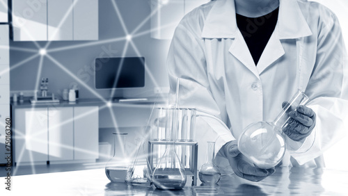 Man scientist. Laboratory a...