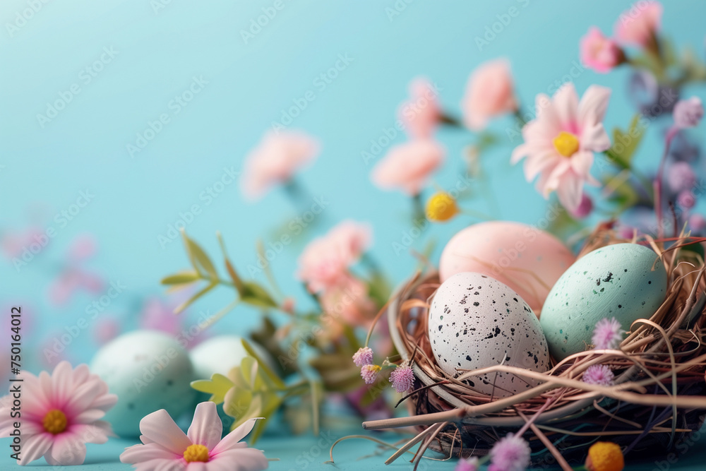 Banner with Easter concept, Bright contrast, high quality, copy space