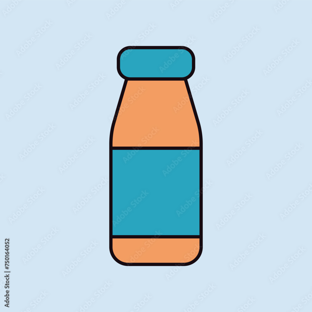 Drinkable yoghurt bottle vector icon Drinkable yoghurt bottle vector icon