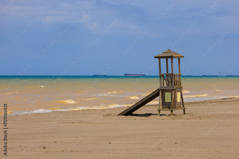 View of the beach and sea, summer sunny day View of the beach and sea, summer sunny day