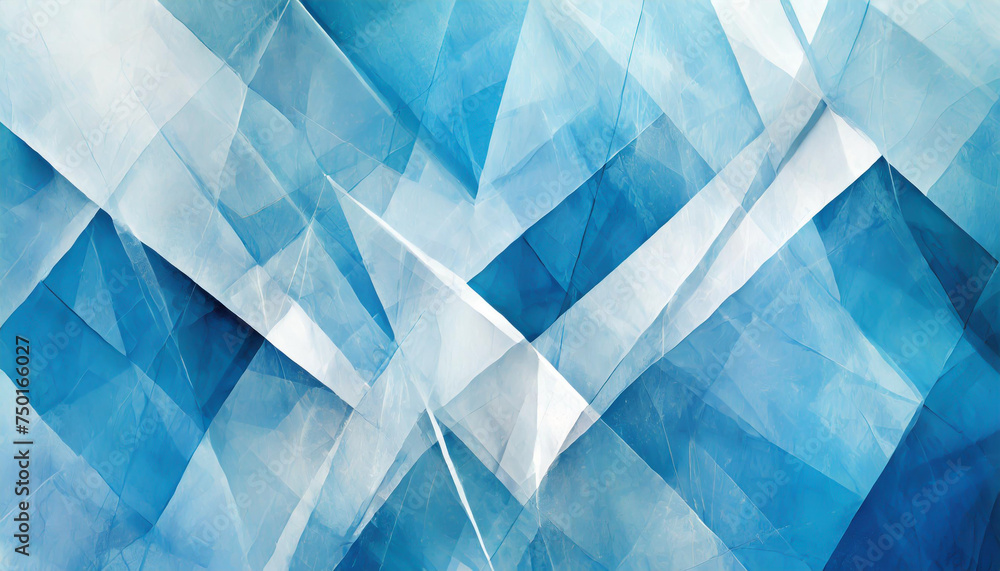 modern abstract blue background design with layers of textured white transparent material in triangle diamond and squares shapes in random geometric pattern modern abstract blue background design with layers of textured white transparent material in triangle diamond and squares shapes in random geometric pattern