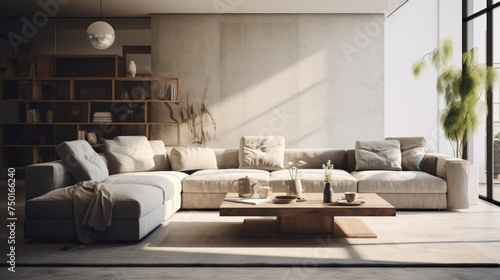 A modern living room featuring adjustable furniture that can be moved to fit any need photo