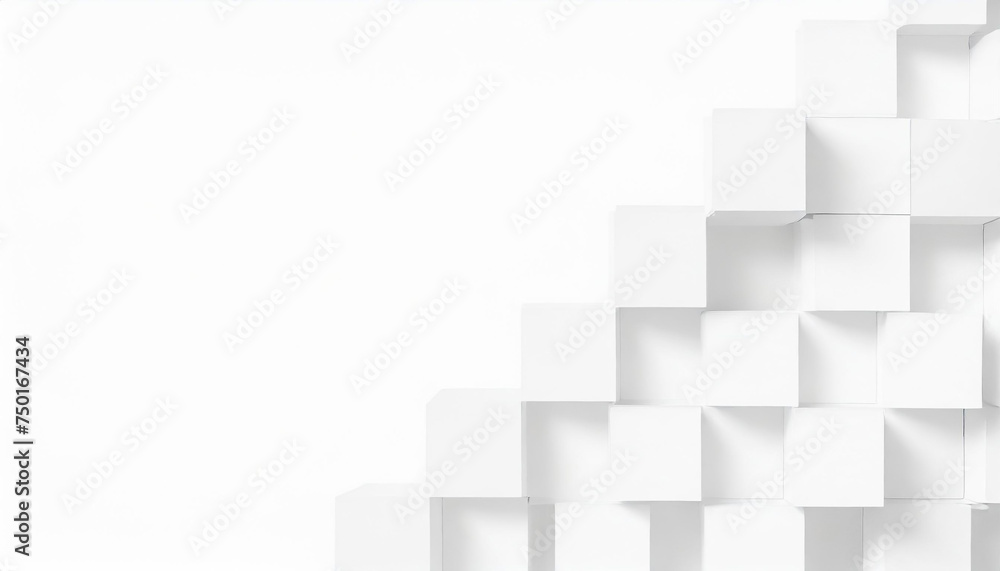 Random shifted white cube boxes block background wallpaper banner with copy space Random shifted white cube boxes block background wallpaper banner with copy space