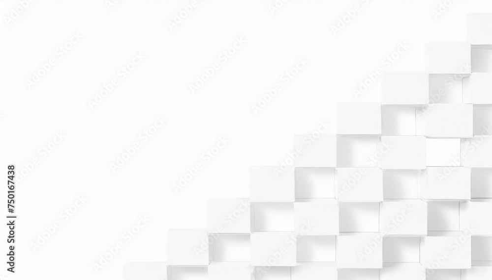 Random shifted white cube boxes block background wallpaper banner with copy space Random shifted white cube boxes block background wallpaper banner with copy space