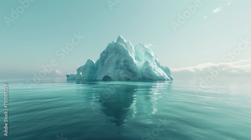 An iceberg floating in clear blue water, illustrating the beauty and fragility of polar regions © Color Crafts
