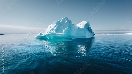 An iceberg floating in clear blue water, illustrating the beauty and fragility of polar regions © Color Crafts