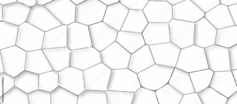 Abstract white stained glass background pattern .white stained glass window art background .seamless pattern with 3d shapes vector vintage design .