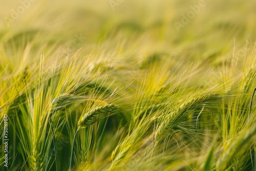 A field of tall green grass with a few brown spots