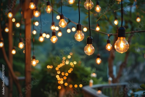 A string of lights hanging from a tree photo