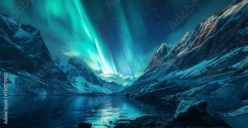 arctic whispers  a serene night under the aurora-lit sky